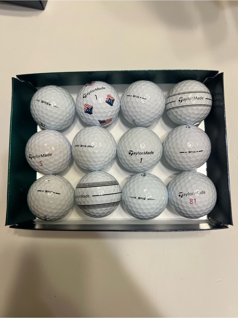 1 Dozen TaylorMade White Golf Ball Variety Pack - Mixed Markings
